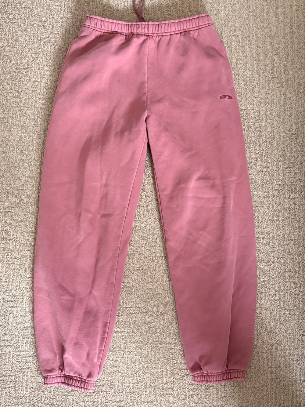 Aritzia Pink Elastic Waist Track Joggers